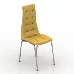 High Back Chair Yellow 3d model