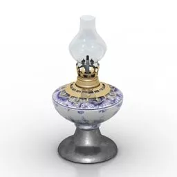 Asian Oil Lamp Set 3d model