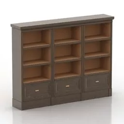 Bookcase Wooden 3d model