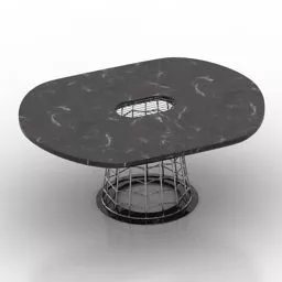 Table oval black 3d model Table oval black 3d model