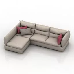 Sofa corner Blanche Parma Design 3d model