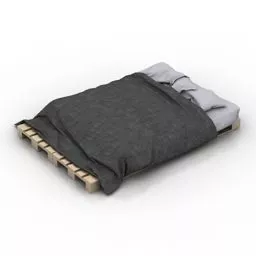 Wooden Pallet Bed 3d model