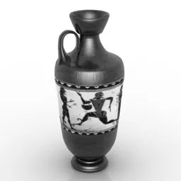 Black Vase with Pattern Decor 3d model Black Vase with Pattern Decor 3d model