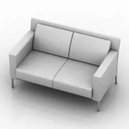 White Loveseat Sofa Jason Walter Knoll 3d model