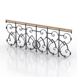 Balcony Iron Handrail Forged 3d model