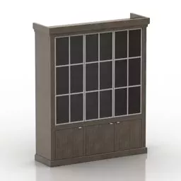 Wooden Bookcase Flamant Library 3d model