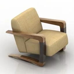 Armchair Light Brown 3d model