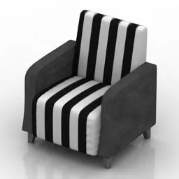 Armchair Barutti Strip Pattern 3d model