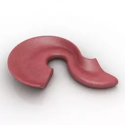 Home Red Sofa Circle Shaped 3d model