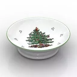 Vase Decor With Christmas Tree Texture 3d model