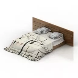 Bed With Realistic Blanket 3d model