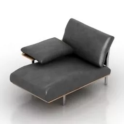 Lounge Sofa Diesis Black Leather 3d model