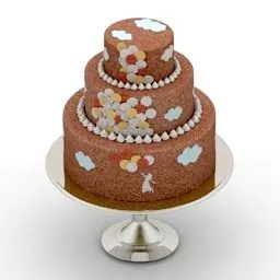 Decorative Chocolate Cake 3d model