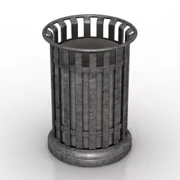 Iron Street Trash Bin 3d model