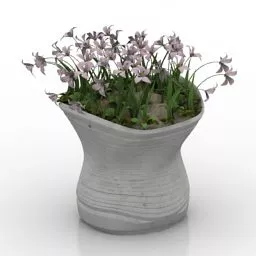 Interior Vase Flowers Decor 3d model