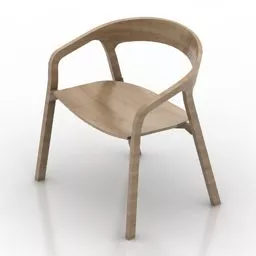 Wooden Armchair Herman Miller 3d model