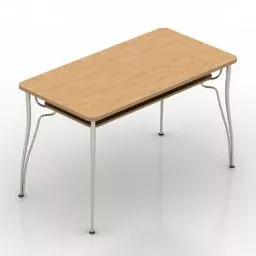 School Table Wooden Top 3d model