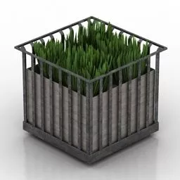 Vase Street Bench 3d model
