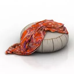 Seat Round Shaped With Cloth 3d model