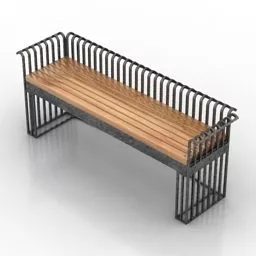 Bench Street Iron Frame 3d model