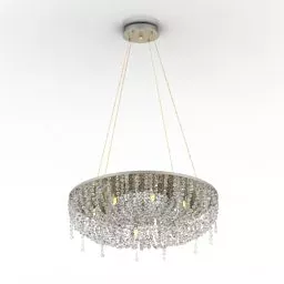 Chandelier Luster Crystal Round Shade 3d model