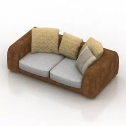 Loveseat Sofa Pushe Caruba 3d model