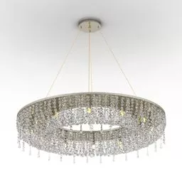 Circle Diamond Crystal Luster Lamp 3d model