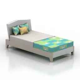 Bed Children Interior Bedroom 3d model