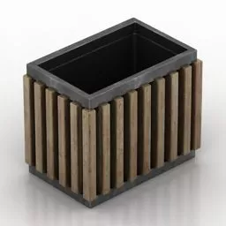 Urn Bench Trashbin 3d model