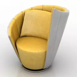 Yellow Armchair Jori High Back 3d model