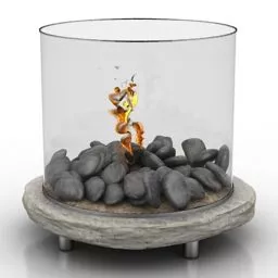 Elegant Modern Fireplace 3d model
