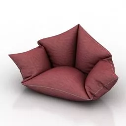 Bag Armchair Red Color 3d model