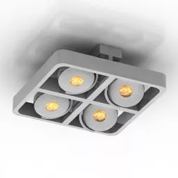 Square Luster With 4 Lights 3d model