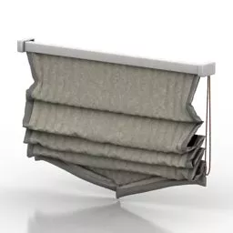 Curtain Roman Style Grey Textile 3d model