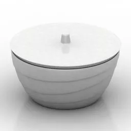 Pot Tableware White Ceramic 3d model