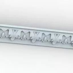 Cornice White Plaster Decor 3d model