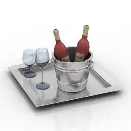 Drink Set Wine Glass 3d model