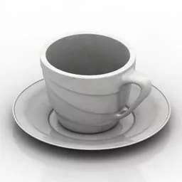 Cup Tableware With Dish 3d model