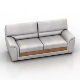 Sofa Polar Two Seater White Leather 3d model