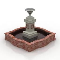 Ancient Fountain Park Stuff 3d model