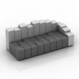 Sofa Moroso Grey Cube Module 3d model
