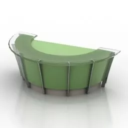 Office Reception Glass Table 3d model