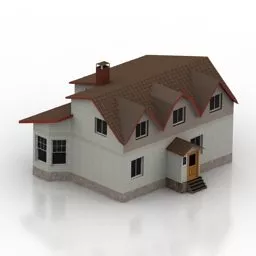 Modern Apartment Block Building 3d model