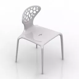 Bar Chair Red Plastic Seat 3d model