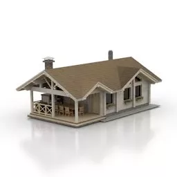 Black Frame Glass Window 3d model