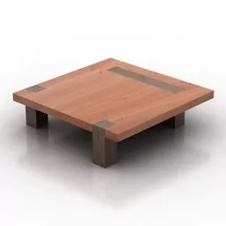 Table Chair Wooden Finish 3d model