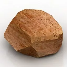 Red Stone Piece 3d model