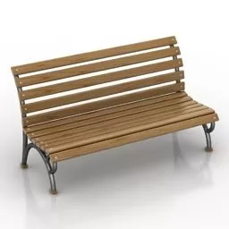 Wood Bench Park Stuff 3d model