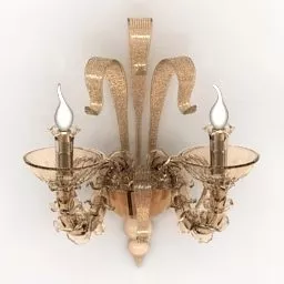 Sconce Lamp Curved Glass Material 3d model