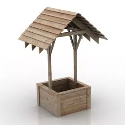 Wood Well Barrel 3d model